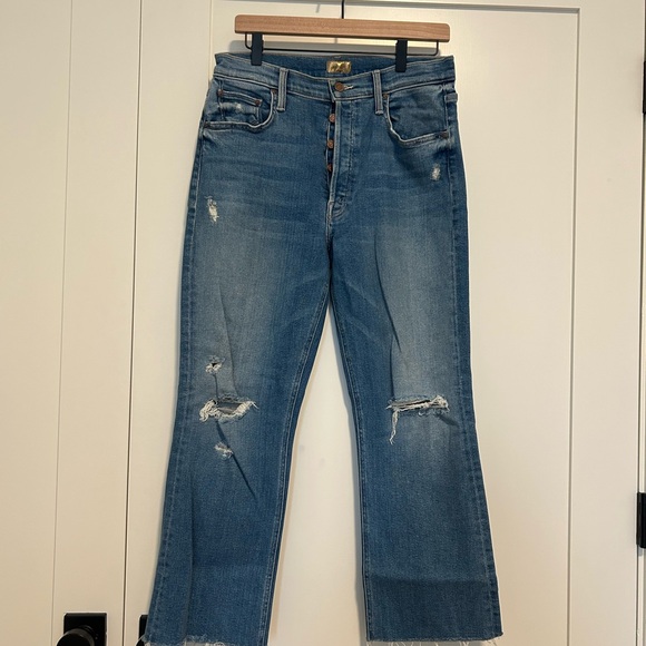 MOTHER Denim - MOTHER Flare Jeans in Distressed Blue